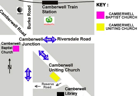 Camberwell Uniting Church Map